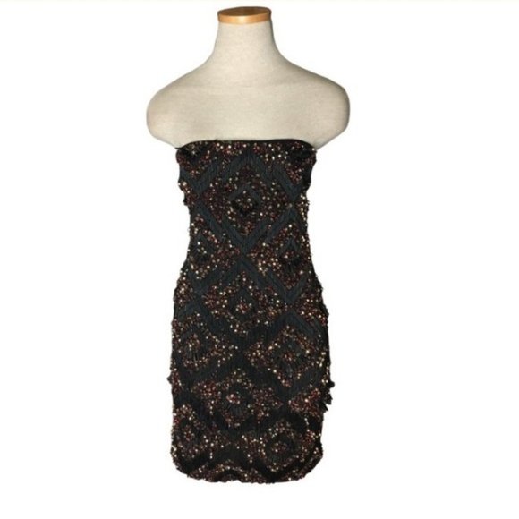 All Saints Sequin Strapless Mini Dress, Size 0, NWT - Picture 1 of 11